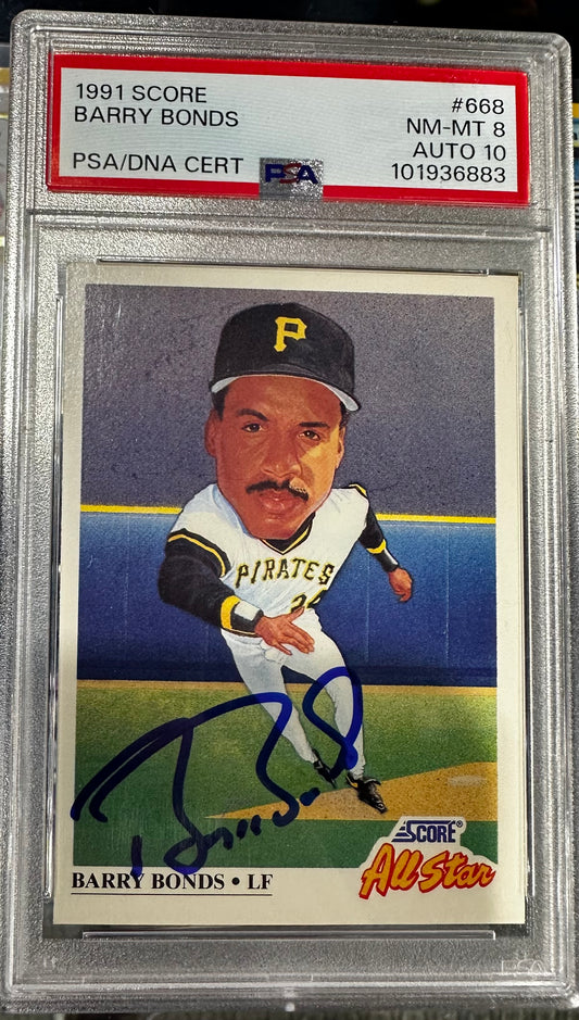1991 Score Barry Bonds Signed Psa/DNa 10 Pittsburgh Pirates