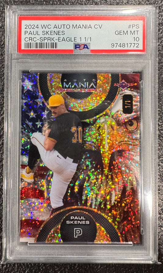 Paul Skenes 2024 Wild Card 1/1 RC PSA 10 Pittsburgh Pirates
