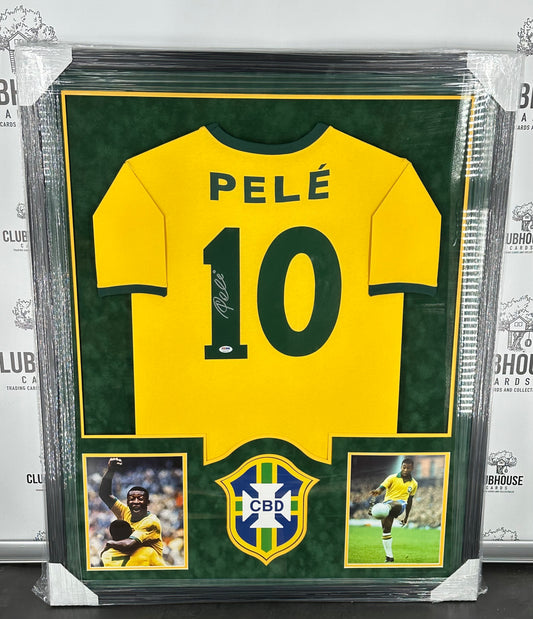 Pele Signed Framed Jersey PSA/DNA Authenticated Brasil Brazil
