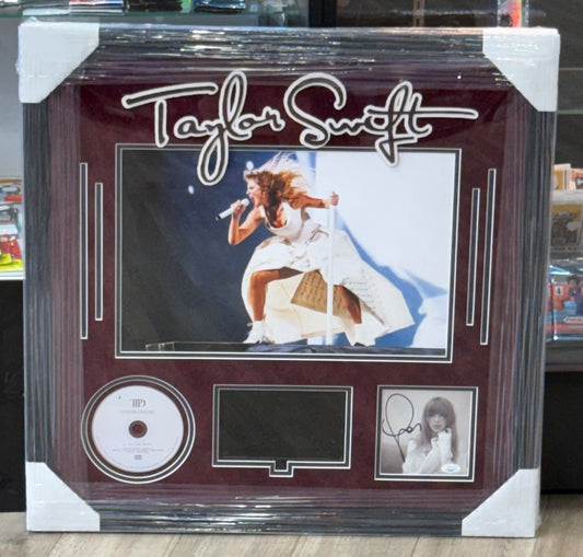 Taylor Swift Tortured Poets Signed Framed CD Insert With Video Screen JSA COA