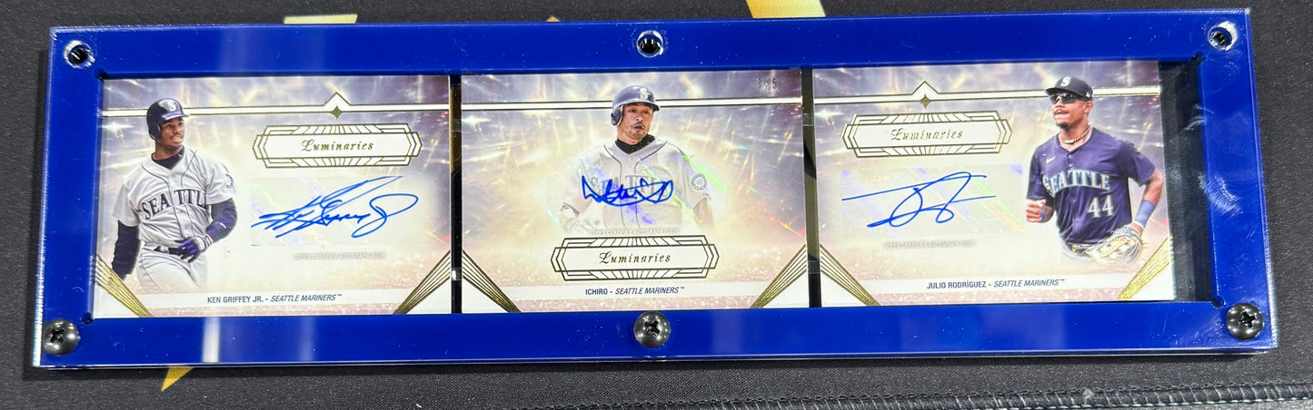 2024 Topps Luminaries Guiding Light Triple Auto Book - Griffey /Ichiro /J-Rod /5