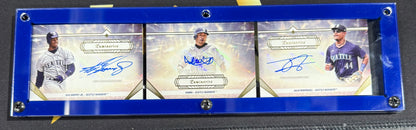 2024 Topps Luminaries Guiding Light Triple Auto Book - Griffey /Ichiro /J-Rod /5