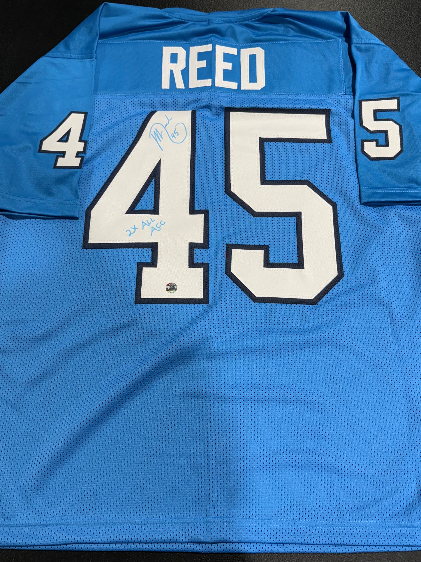 JEFF REED Signed Custom NORTH CAROLINA TARHEELS Jersey Clubhouse Cards