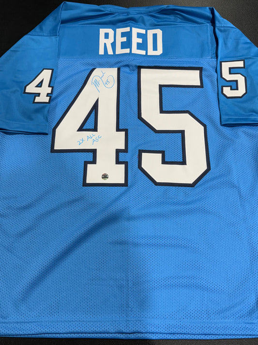 JEFF REED Signed Custom NORTH CAROLINA TARHEELS Jersey Clubhouse Cards