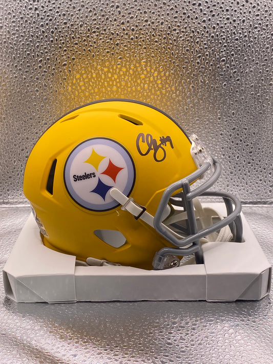 Chris Boswell signed Pittsburgh Steelers Yellow Matte Mini Helmet JSA