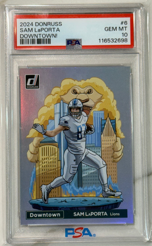 2024 Panini Donruss Downtown! #6 Sam LaPorta PSA 10 Detroit Lions