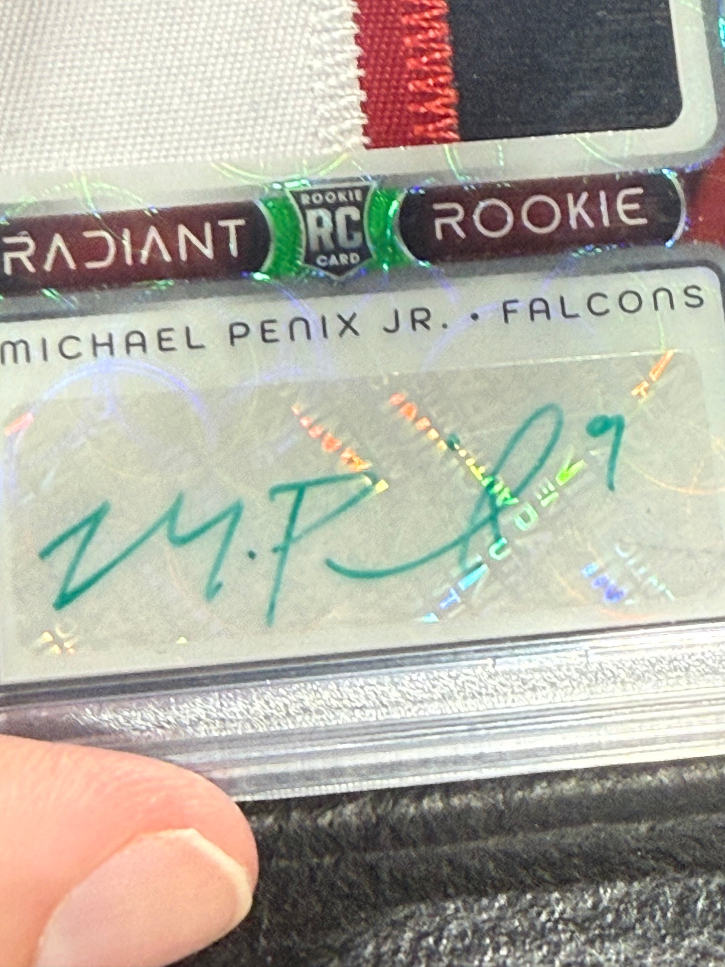 MICHAEL PENIX JR. 2024 SPECTRA RADIANT RPA RC PATCH NEON GREEN AUTO /35 PSA 10