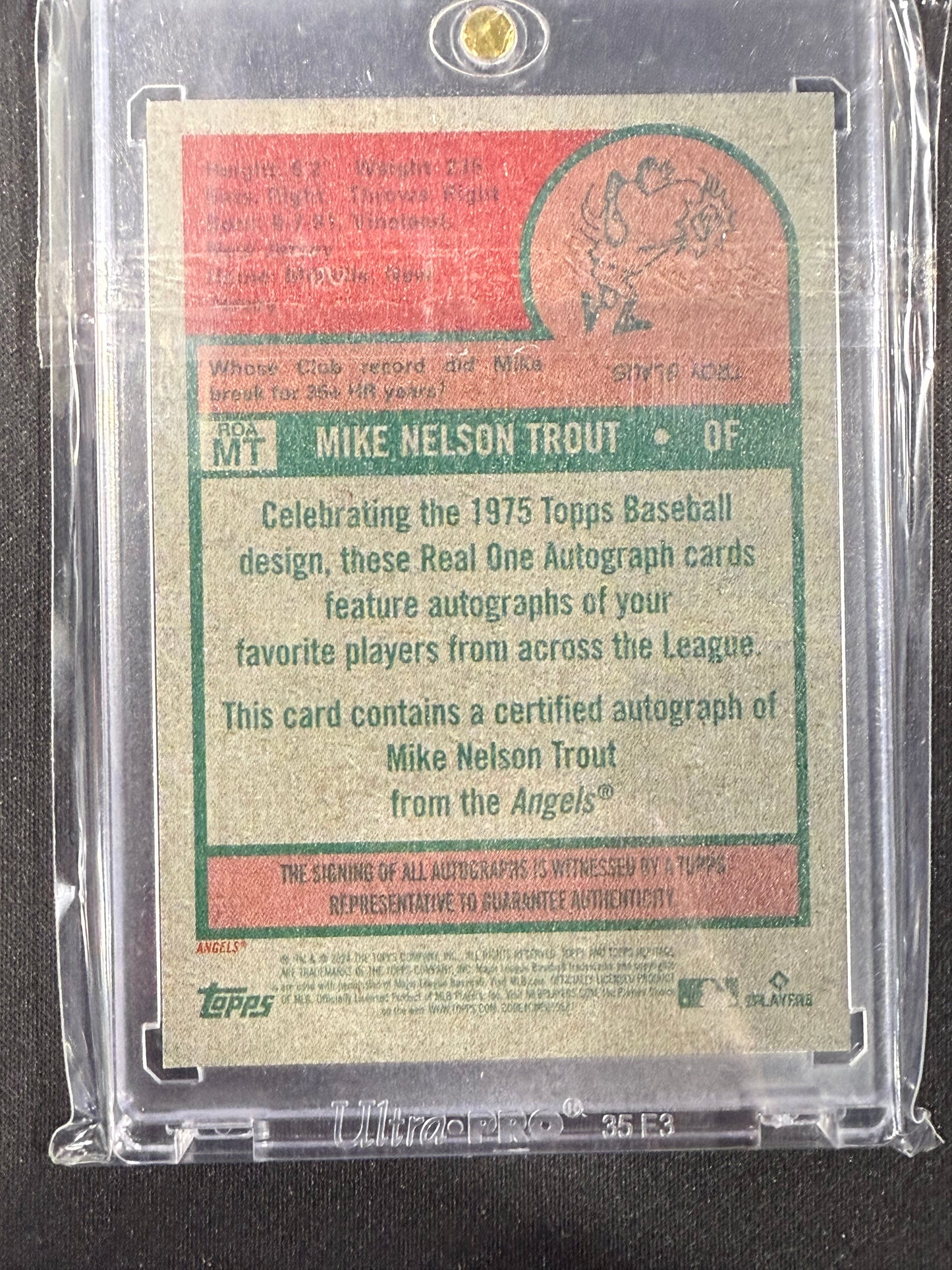 2024 Topps Heritage Mike Trout Red Ink Auto Autograph /75 Los Angeles Angeles
