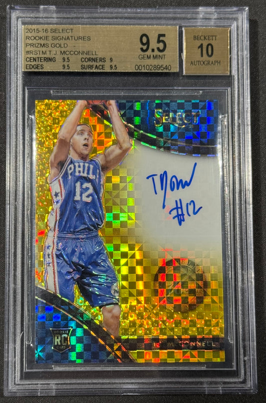 2015-16 Panini Select Rookie Signatures T.J. McConnell Auto /10 BGS 9.5 Philly
