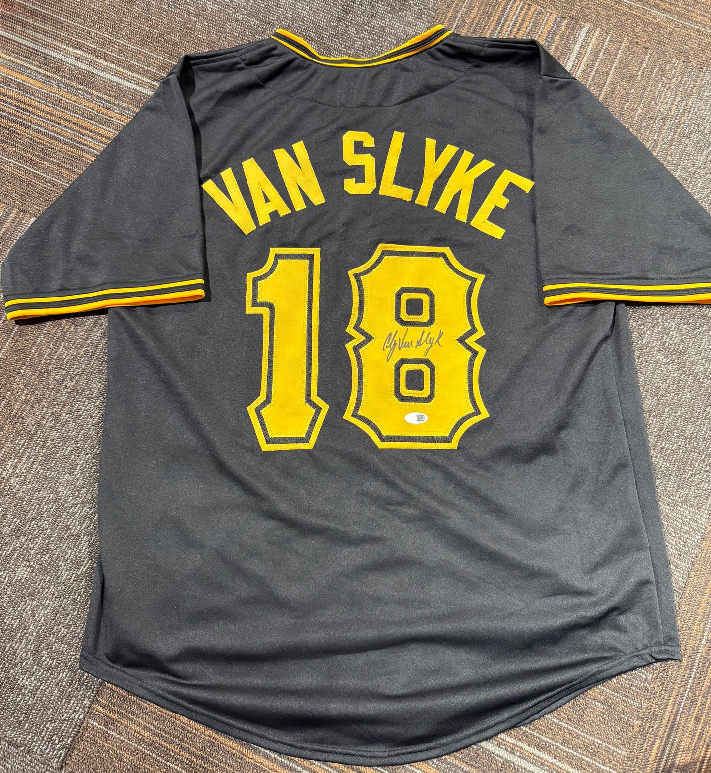 Andy Van Slyke Signed Custom Pittsburgh Pirates Black Baseball Jersey (JSA)