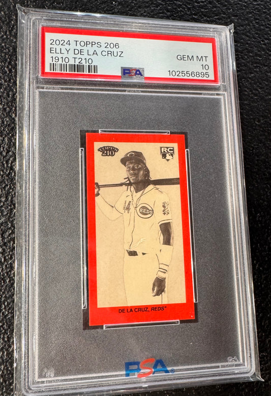 2024 Topps 206 Elly De La Cruz T210 Old Mill Red Border PSA 10 Cincinnati Reds