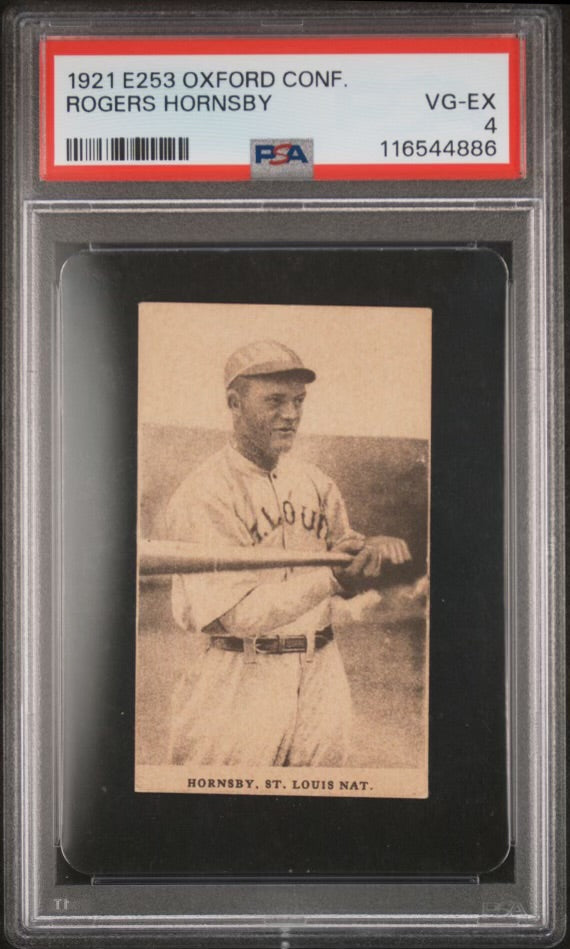 1921 E253 Oxford Confectionary Rogers Hornsby PSA 4 St Louis