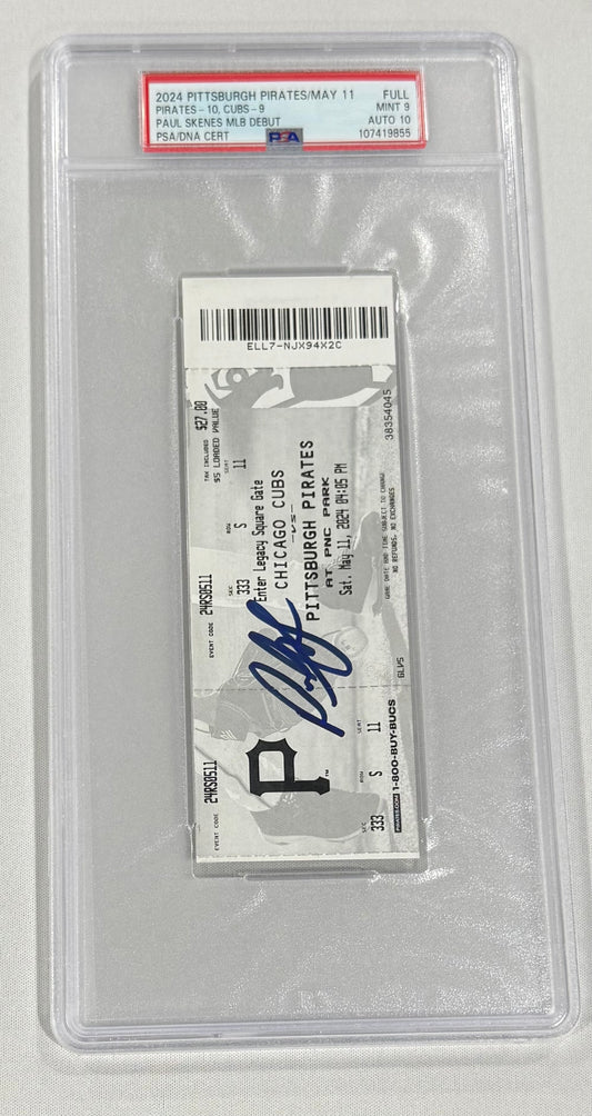 Paul Skenes MLB Debut Ticket Stub 5/11/24 PSA 9/10 Pittsburgh Pirates