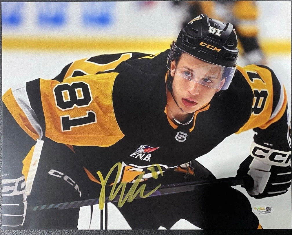 Ben Kindel Signed 11x14 Custom Pittsburgh Penguins Photo JSA