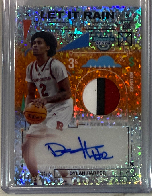 2024-25 Bowman's Best U Dylan Harper Patch Auto Orange Geo Refractor #/25