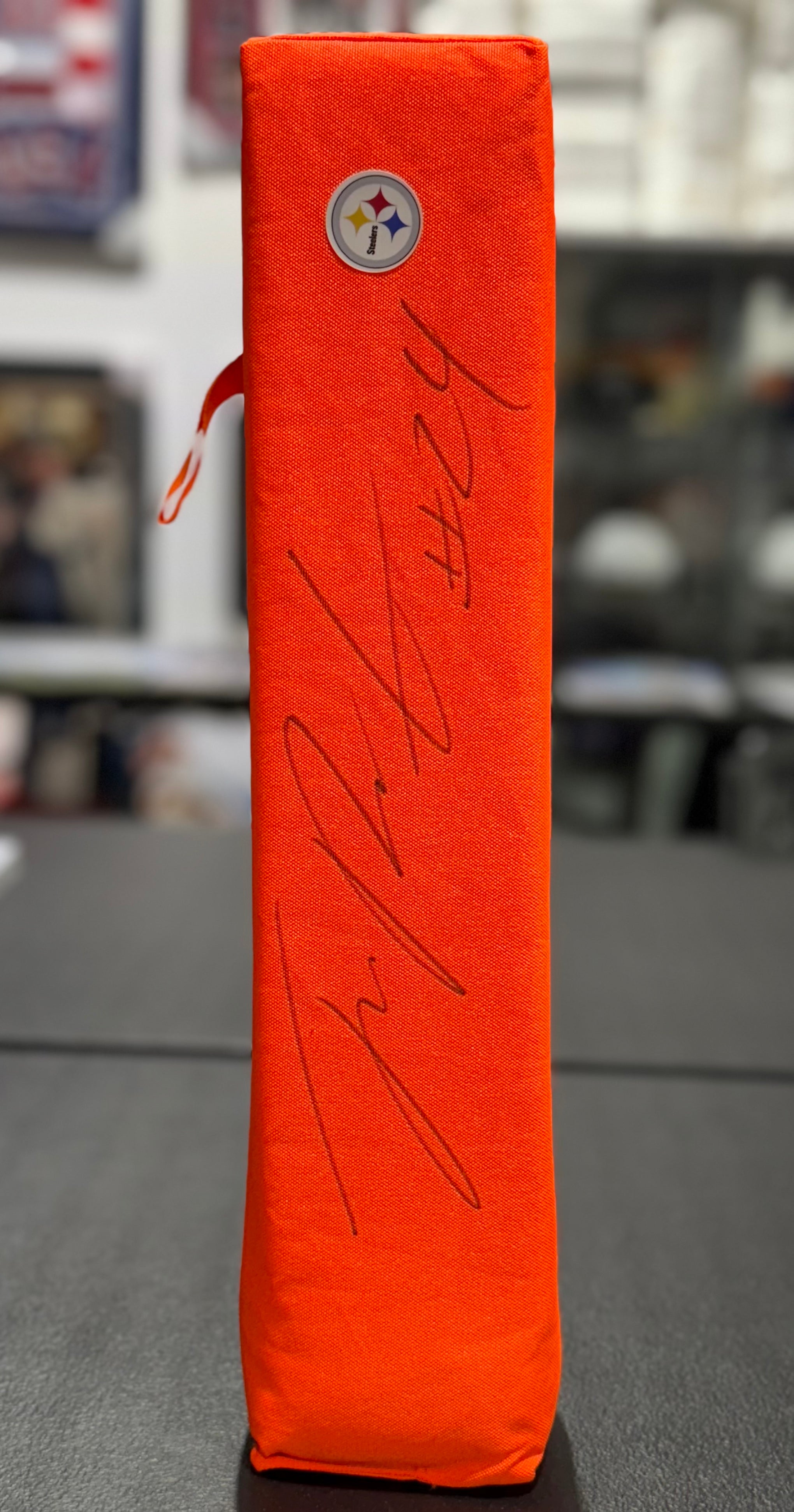 JOEY PORTER JR. SIGNED PITTSBURGH STEELERS TOUCHDOWN PYLON FOOTBALL JR JSA COA