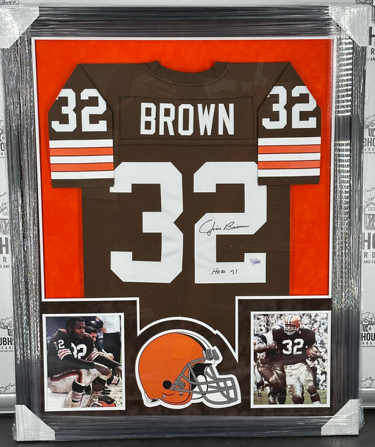Jim Brown Cleveland Browns Framed Signed Jersey Fanatics With inscription