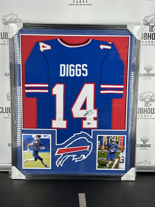 Stefon Diggs Signed Framed Buffalo Bills Custom Jersey