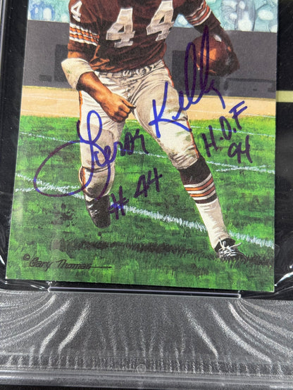 Leroy Kelly Auto Gem Mint 10 PSA DNA Signed Goal Line Art Card