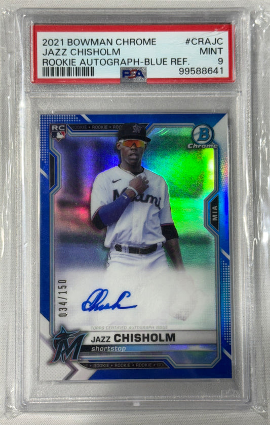 2021 Bowman Chrome Jazz Chisholm RC Auto Blue /150 PSA 9 #CRAJC