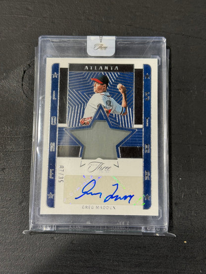 2023 Panini Three And Two Greg Maddux Lone Star Signatures Patch Auto /35 Atlanta Braves