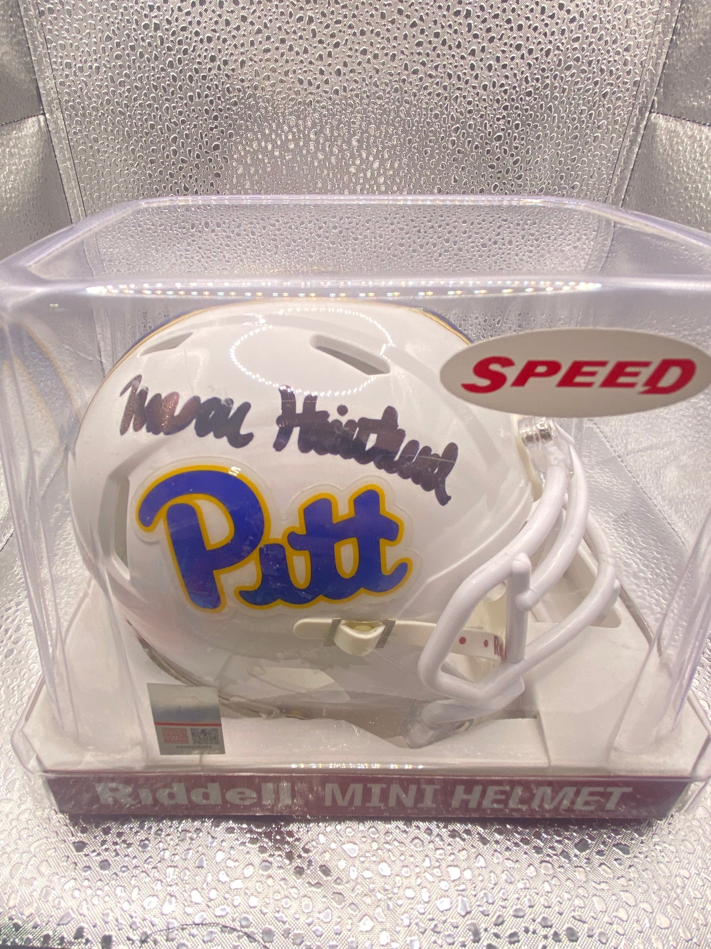 Mason Heintschel Full Name Signed Mini White Speed Pittsburgh Panthers Pitt Helmet JSA