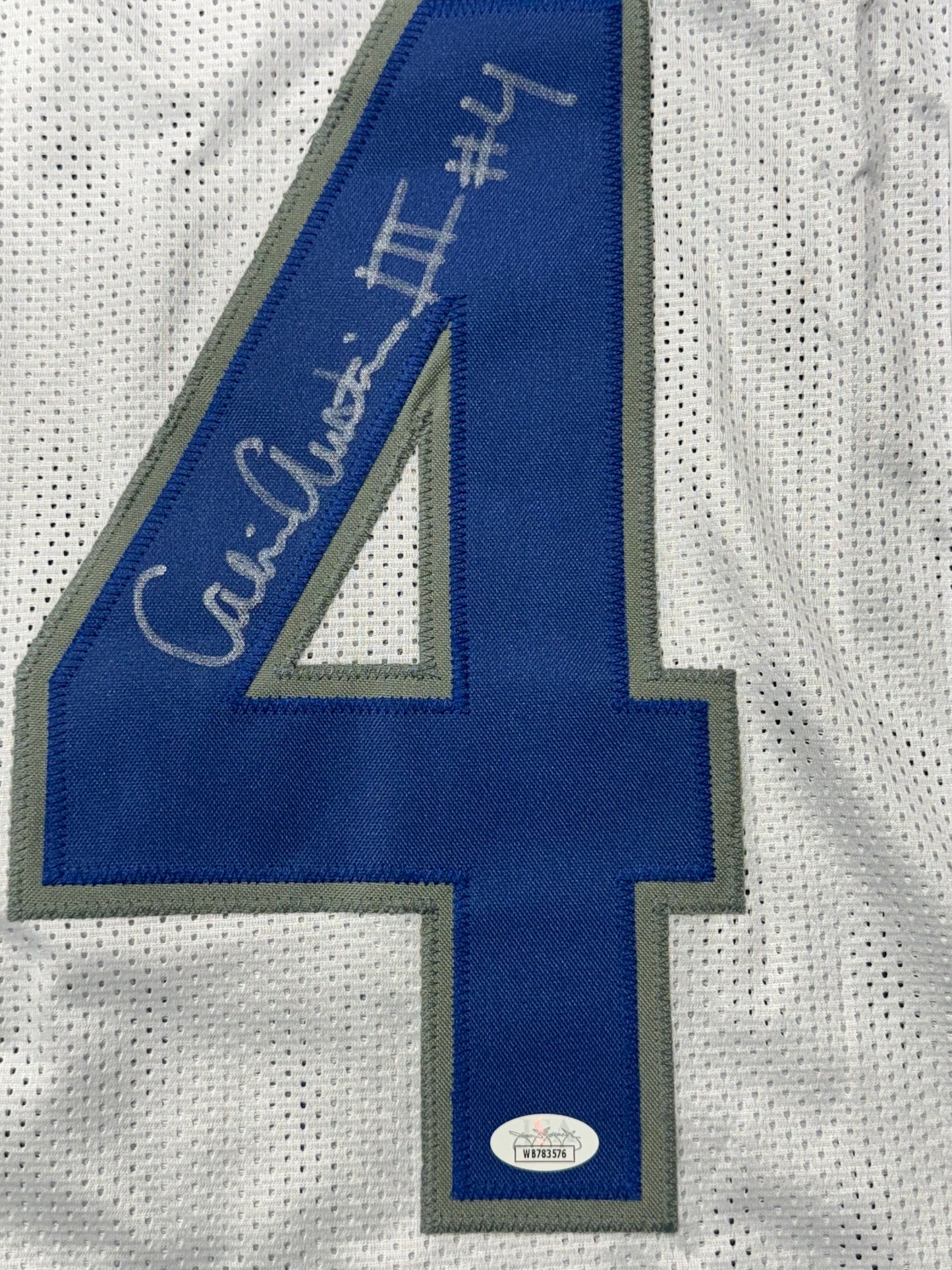 CALVIN AUSTIN III SIGNED AUTOGRAPHED MEMPHIS TIGERS #4 White JERSEY JSA