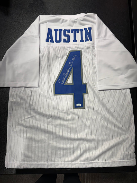 CALVIN AUSTIN III SIGNED AUTOGRAPHED MEMPHIS TIGERS #4 White JERSEY JSA