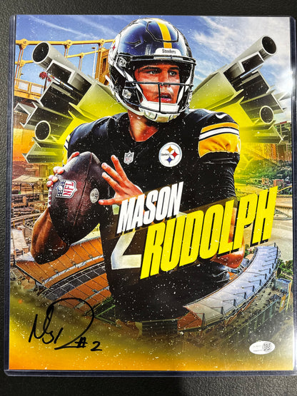 MASON RUDOLPH Pittsburgh Steelers SIGNED 11x14 Photo Edit Jsa