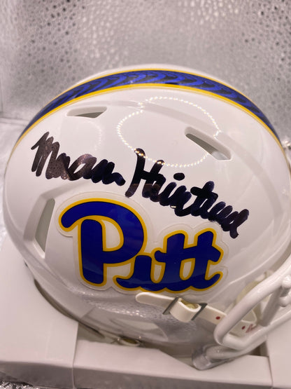 Mason Heintschel Full Name Signed Mini White Speed Pittsburgh Panthers Pitt Helmet JSA