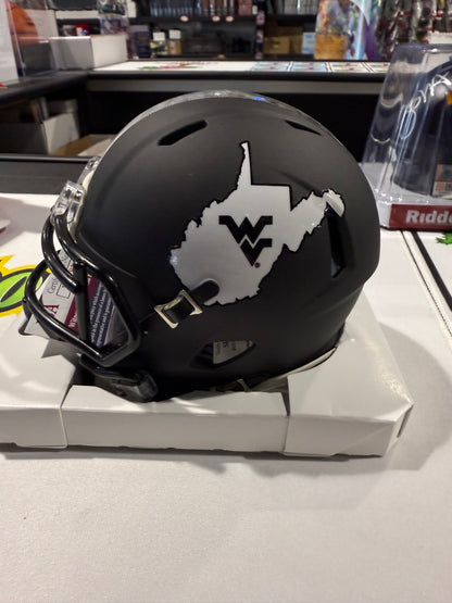 Pat White West Virginia Mountaineers Signed WVU Mini Helmet JSA Black