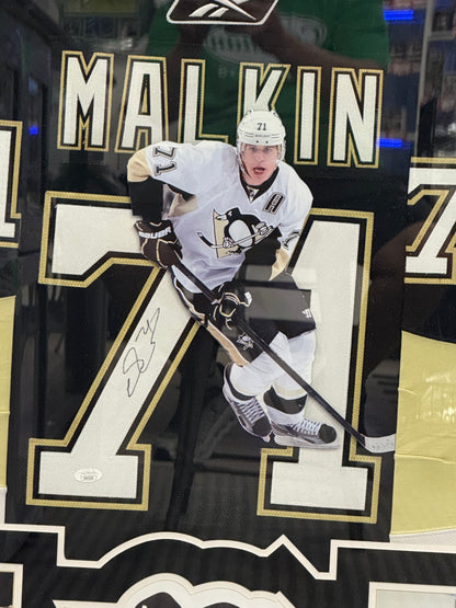 Evgeni Malkin - Pittsburgh Penguins-  Framed Jersey- JSA Cut Out