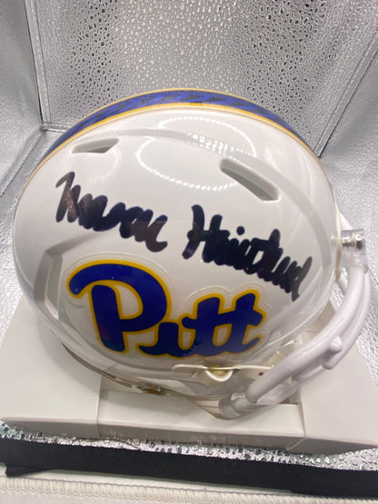 Mason Heintschel Full Name Signed Mini White Speed Pittsburgh Panthers Pitt Helmet JSA