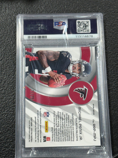 MICHAEL PENIX JR. 2024 SPECTRA RADIANT RPA RC PATCH NEON GREEN AUTO /35 PSA 10