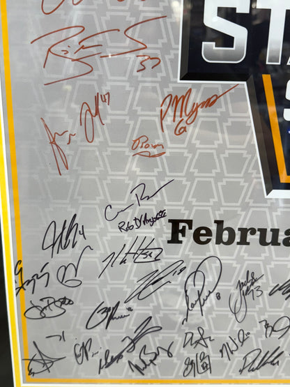 2019 NHL Stadium Series Sign Signed By Both Teams Framed Double Deke Cert 1/1