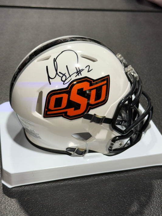 Mason Rudolph Oklahoma State Cowboys JSA COA Autographed Mini Helmet White