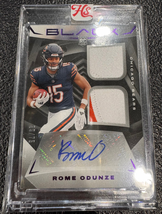 2024 Panini Black Rookie Patch Auto Rome Odunze /100 Chicago Bears