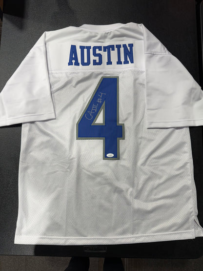 CALVIN AUSTIN III SIGNED AUTOGRAPHED MEMPHIS TIGERS #4 White JERSEY JSA Short