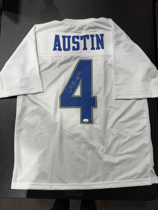 CALVIN AUSTIN III SIGNED AUTOGRAPHED MEMPHIS TIGERS #4 White JERSEY JSA Short