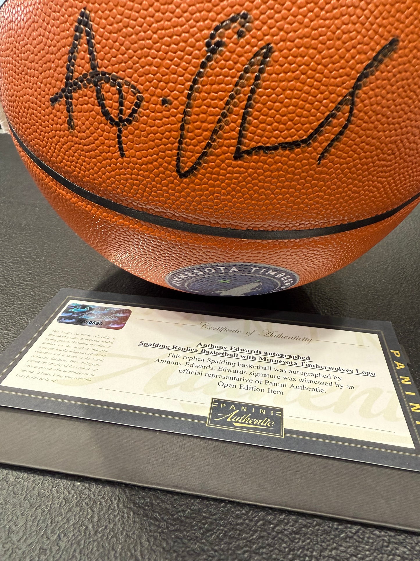 Anthony Edwards Signed Autographed Minnesota Timberwolves Basketball Panini COA