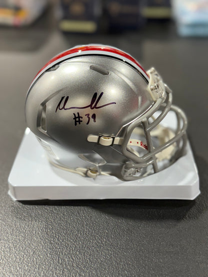 MALIK HARRISON OHIO STATE BUCKEYES   SIGNED MINI HELMET JSA