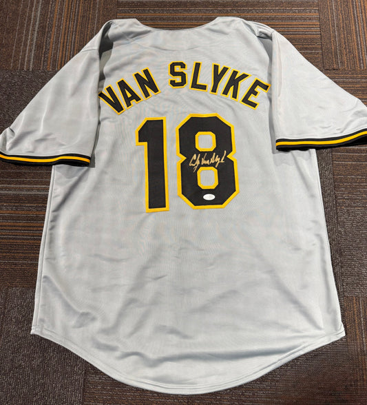 Andy Van Slyke Signed Custom Pittsburgh Pirates Gray Baseball Jersey (JSA)