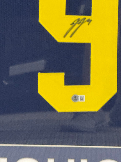 J.J. McCarthy Signed Custom Framed Jersey Display - Beckett Michigan Wolverines