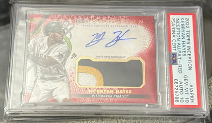 Ke'Bryan Hayes 2022 Topps Inception Patch Auto /25 PSA 10/10 Pittsburgh Pirates