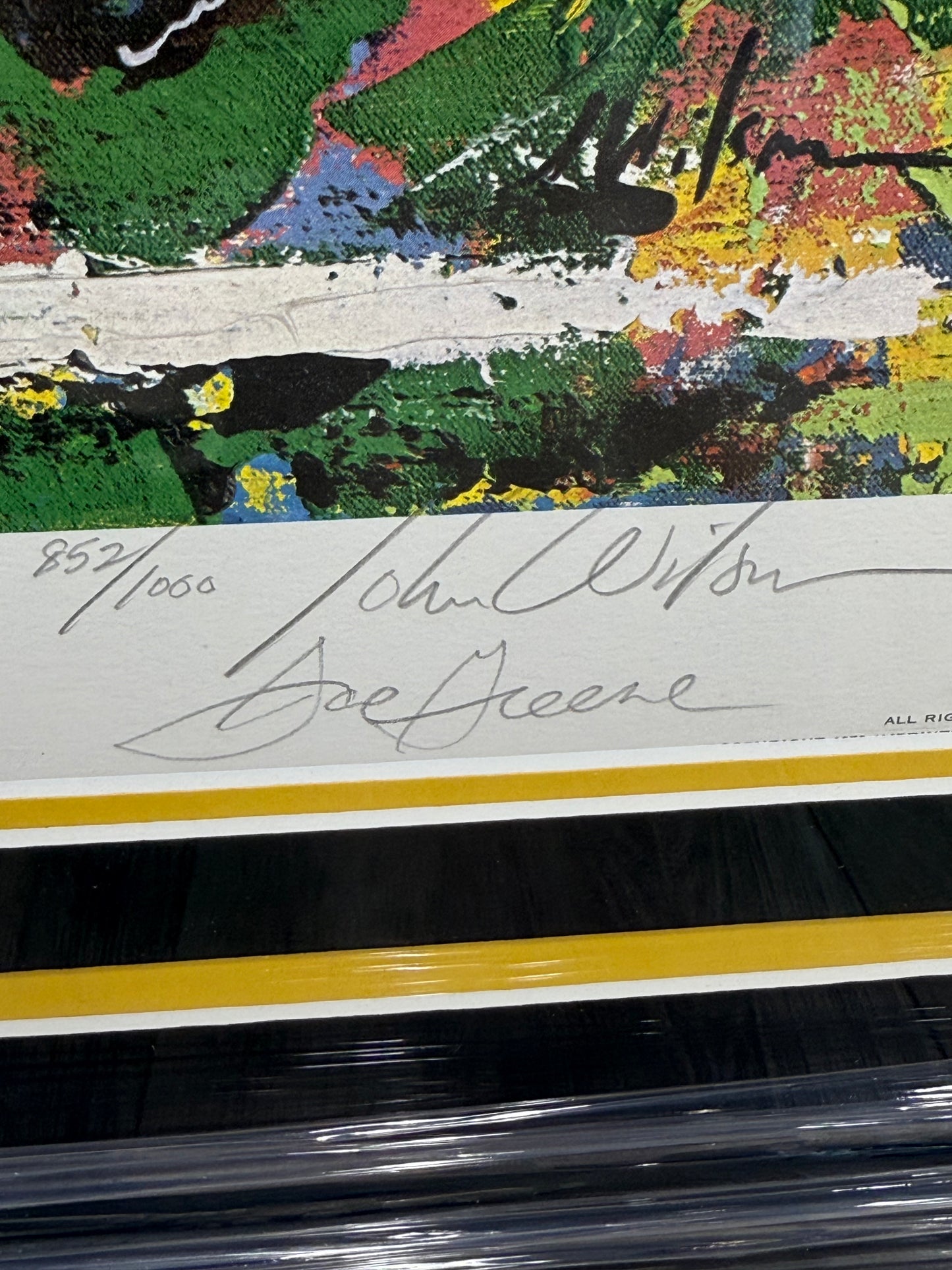 Joe Greene signed lithograph Framed Flushed From The Pocket JSA Pittsburgh Steelers