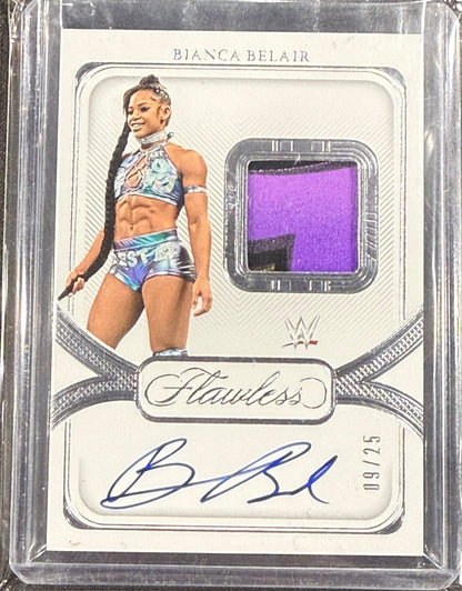 2024 Panini Flawless Bianca Belair Patch Auto /25 Card WWE