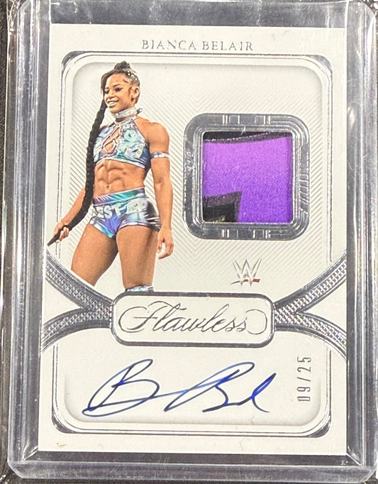 2024 Panini Flawless Bianca Belair Patch Auto /25 Card WWE