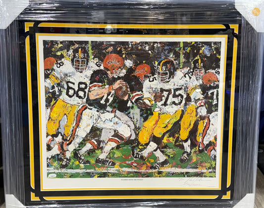 Joe Greene signed lithograph Framed Flushed From The Pocket JSA Pittsburgh Steelers