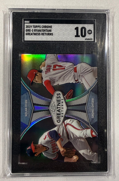 2019 Topps Chrome Set Break #GRE-3 Ryan/Ohtani Greatness Returns SGC 10