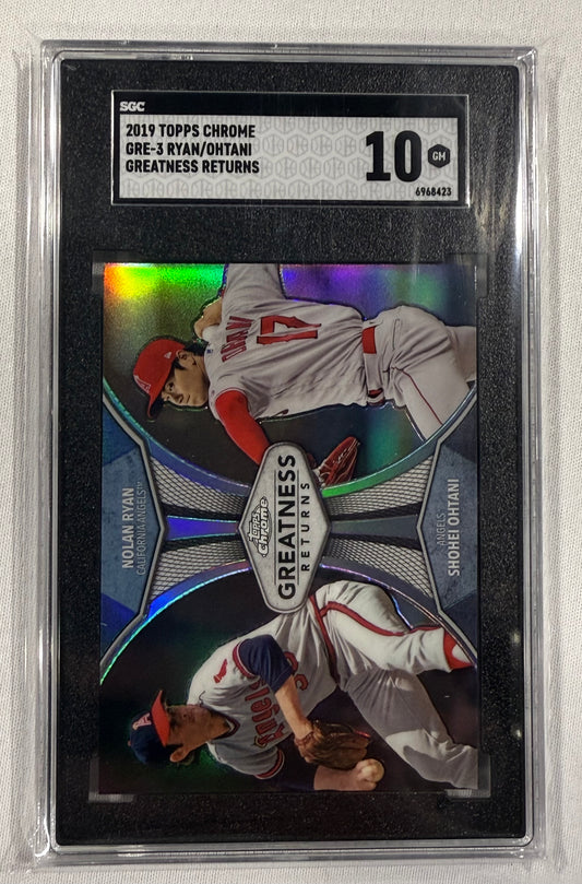 2019 Topps Chrome Set Break #GRE-3 Ryan/Ohtani Greatness Returns SGC 10